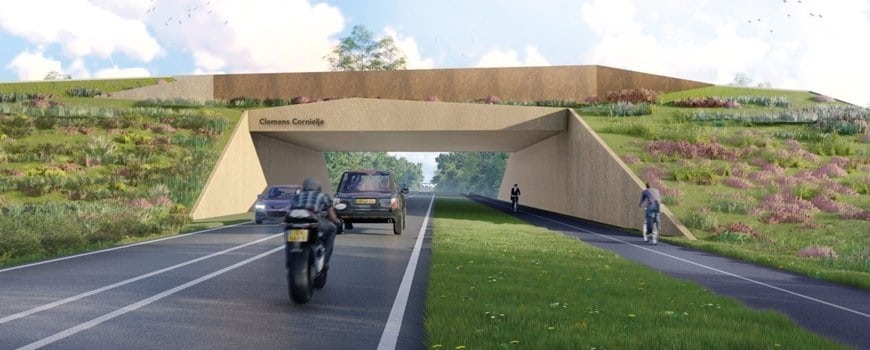 Bosch Beton - Hoogteverschil bij natuurbrug/ecoduct Clemens Cornielje over N302