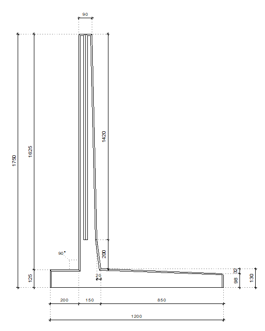 Murs de soutènement L (avec talon)